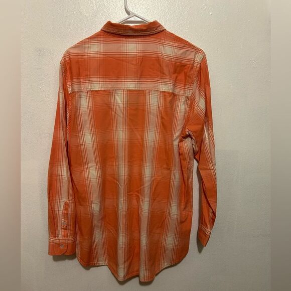 NWT Men’s Universal Threads coral plaid long sleeve size Large - Picture 2 of 9